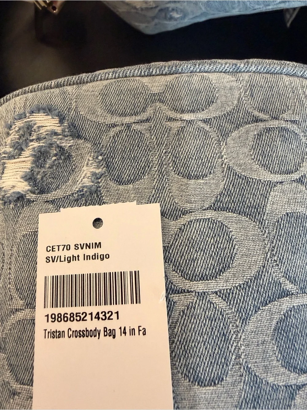 Coach Men’s Messenger Crossbody Bag in Light Blue Denim Signature C Pattern